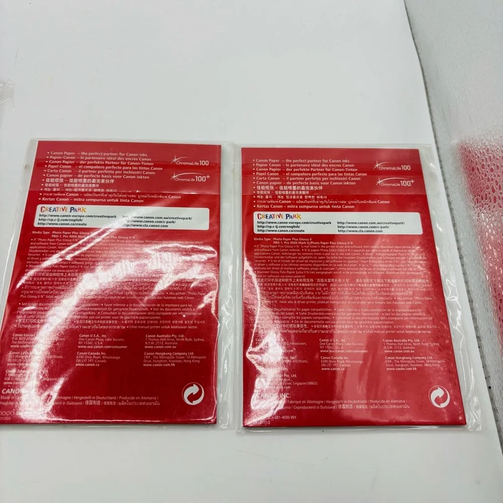 Canon Photo Paper Plus Glossy II and Photo Paper Glossy Pack.